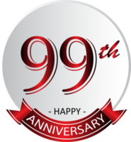 Étiquette de célébration du 99e anniversaire png