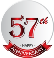 etiqueta de celebración del 57 aniversario png