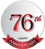 etiqueta de celebración del 76 aniversario png