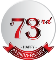 73rd anniversary celebration label png