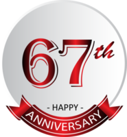 67e verjaardag viering etiket png