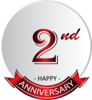 2nd anniversary celebration label png