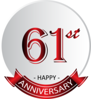 61st anniversary celebration label png