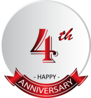 4th anniversary celebration label png