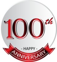 etiqueta de celebración del 100 aniversario png
