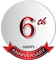 6th anniversary celebration label png