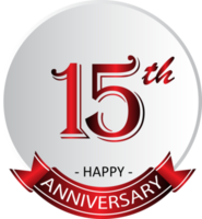 15th anniversary celebration label png