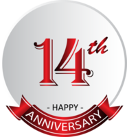 14th anniversary celebration label png