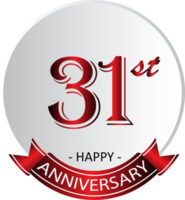 etiqueta de celebración del 31 aniversario png