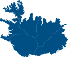 carte politique de l'islande divisée par état png