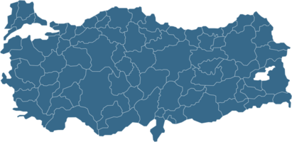 Turkey political map divide by state png