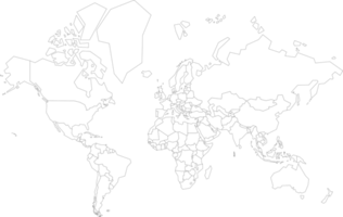 mondo carta geografica completare con tutti paesi png