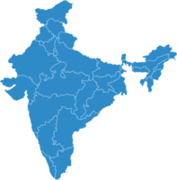mapa político de india dividido por estado png