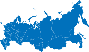 Russia political map divide by state png