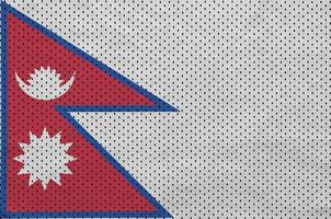 Nepal flag printed on a polyester nylon sportswear mesh fabric w photo