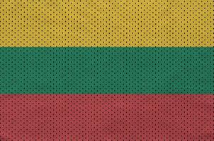 Lithuania flag printed on a polyester nylon sportswear mesh fabr photo