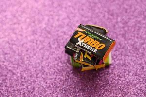 TERNOPIL, UKRAINE - MAY 28, 2022 Turkish retro chewing gums Turbo extreme with nostalgic design from 80s photo