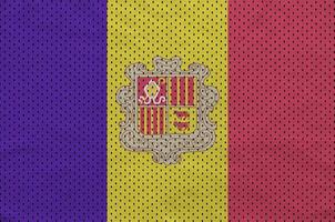 Andorra flag printed on a polyester nylon sportswear mesh fabric photo