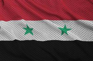 Syria flag printed on a polyester nylon sportswear mesh fabric w photo