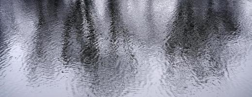 The texture of the water in the river under the influence of wind. A lot of shallow waves on the water surface photo