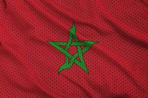 Morocco flag printed on a polyester nylon sportswear mesh fabric photo