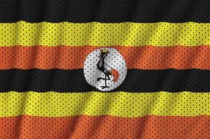 Uganda flag printed on a polyester nylon sportswear mesh fabric photo