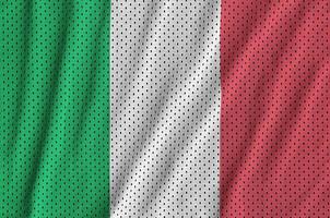 Italy flag printed on a polyester nylon sportswear mesh fabric w photo