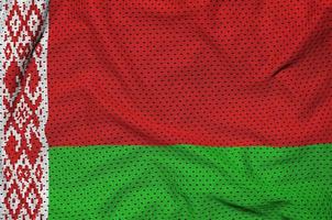 Belarus flag printed on a polyester nylon sportswear mesh fabric photo