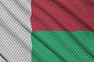 Madagascar flag printed on a polyester nylon sportswear mesh fab photo