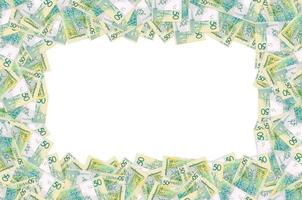 Pattern of new 50 rubles money bill in Belarus. Denomination in Republic of Belarus 2016 photo