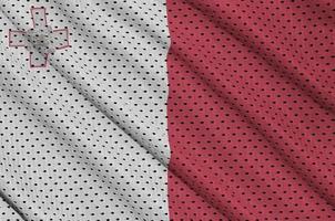 Malta flag printed on a polyester nylon sportswear mesh fabric w photo