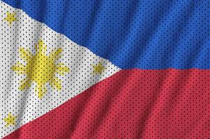 Philippines flag printed on a polyester nylon sportswear mesh fa photo