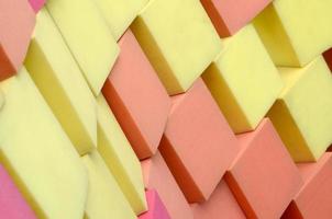 Wall of paralon soft cubes in dry pool, trampoline in the childrens center photo