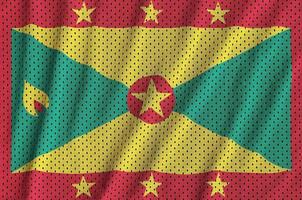 Grenada flag printed on a polyester nylon sportswear mesh fabric photo