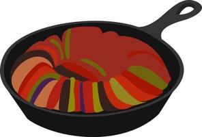 Ratatouille food, illustration, vector on white background