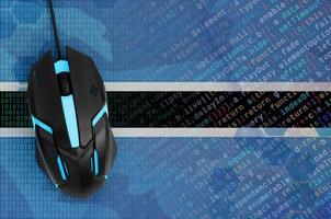 Botswana flag and computer mouse. Digital threat, illegal actions on the Internet photo