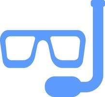 Blue sea goggles, icon illustration, vector on white background