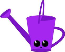 Purple water can with eyes, illustration, vector on white background