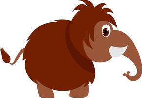 Mammoth, illustration, vector on white background.