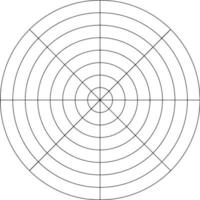 Polar Grid In Degrees With Radius 8, vintage illustration vector