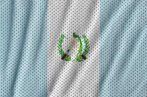 Guatemala flag printed on a polyester nylon sportswear mesh fabr photo