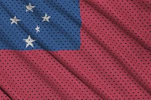 Samoa flag printed on a polyester nylon sportswear mesh fabric w photo