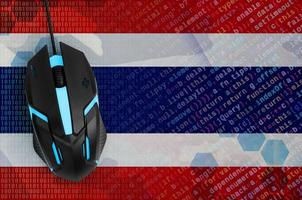 Thailand flag and computer mouse. Digital threat, illegal actions on the Internet photo