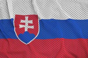 Slovakia flag printed on a polyester nylon sportswear mesh fabri photo