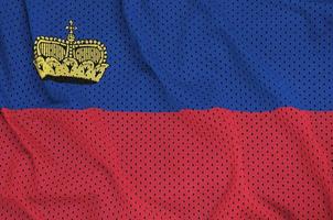 Liechtenstein flag printed on a polyester nylon sportswear mesh photo