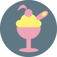 Ice cream in bowl, illustration, on a white background. vector