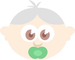 Baby with grey hair, illustration, on a white background. vector
