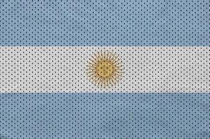 Argentina flag printed on a polyester nylon sportswear mesh fabr photo