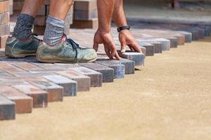 Laying Paving Bricks photo