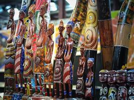 Australian aboriginal artwork on display photo